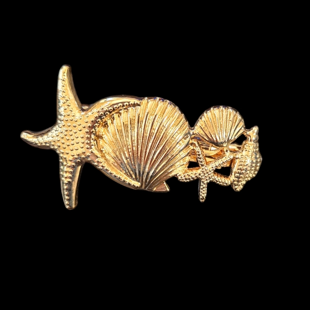Starfish and Shell Barrette